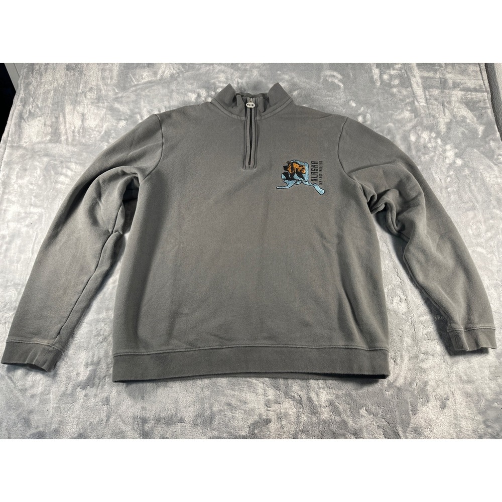 Princess Cruises Alaska The‎ Last Frontier Quarter Zip Sweatshirt Gray Mens L